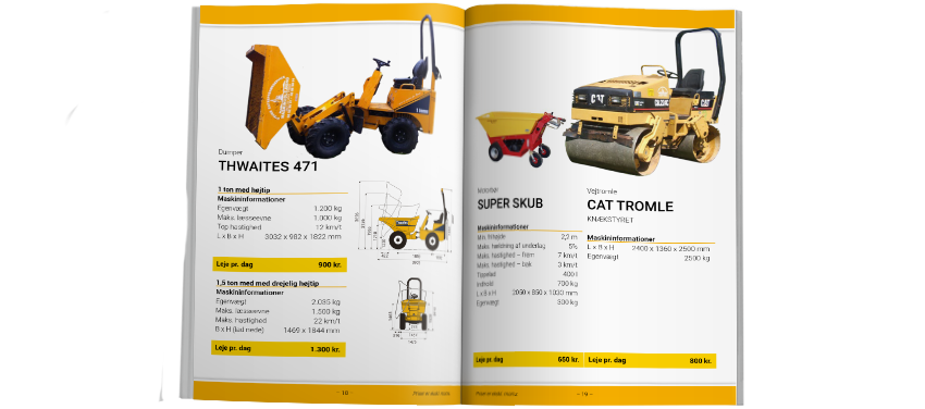 Catalog: Pictures of machines and information details