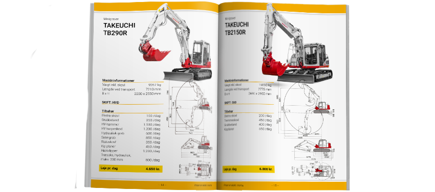 Catalog: Machine details and technical drawings